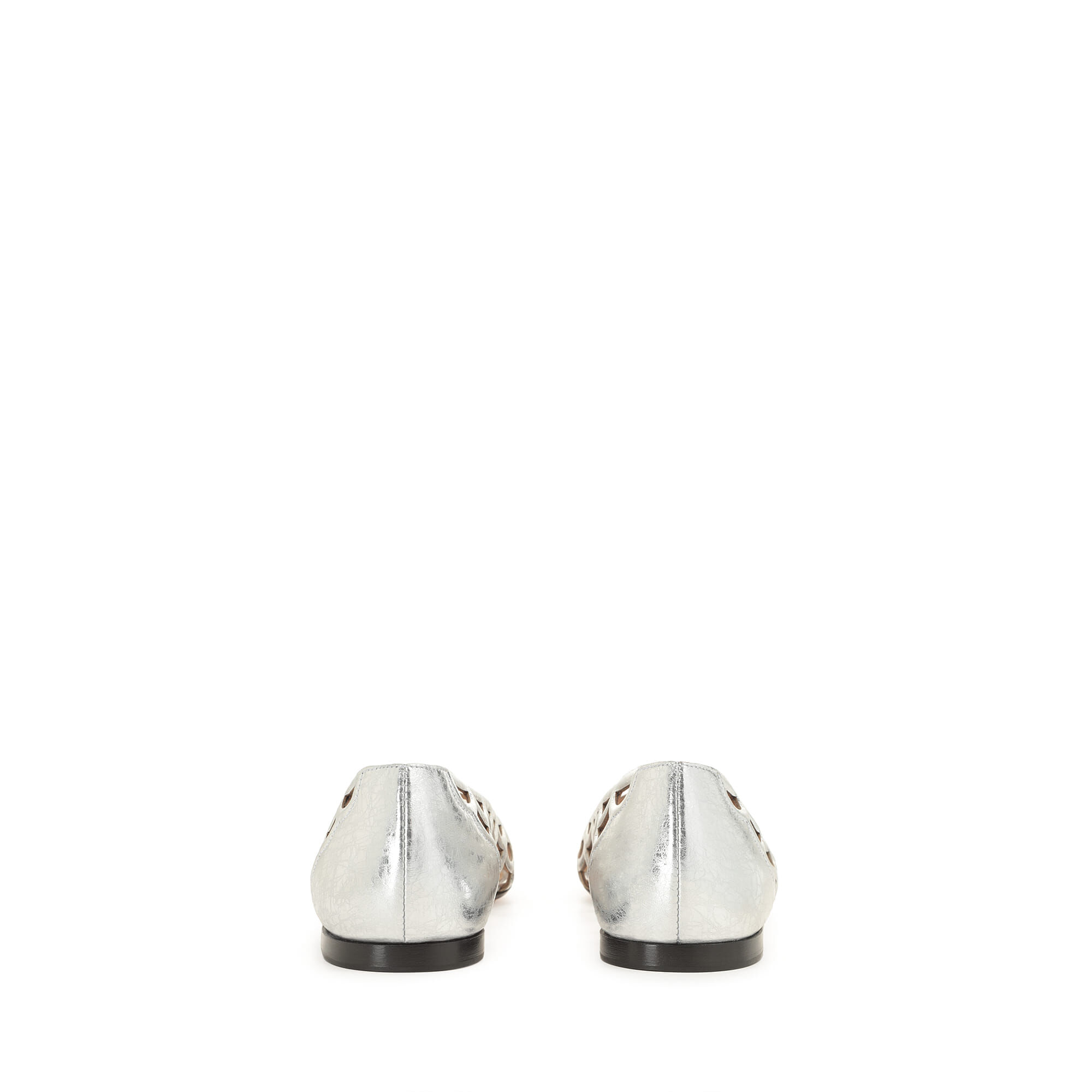 ★SS25新作☆【Sergio Rossi】sr Mermaid-Ballerinas Silver Ballerinas Grey Flat: 10mm, sr Mermaid - Ballerinas Silver