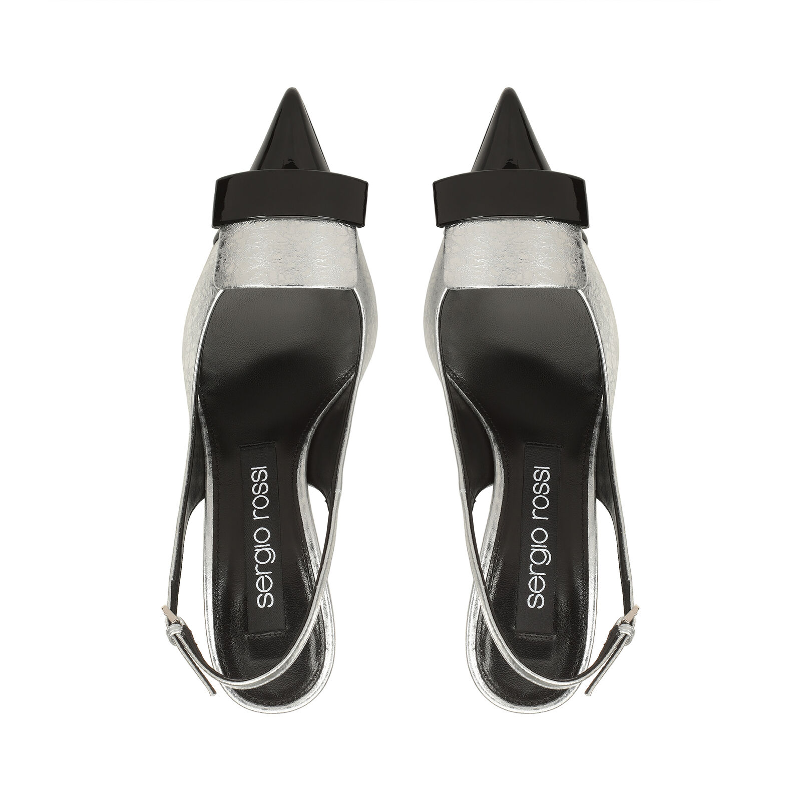 sr1 - Slingbacks Nero/Argento, 3