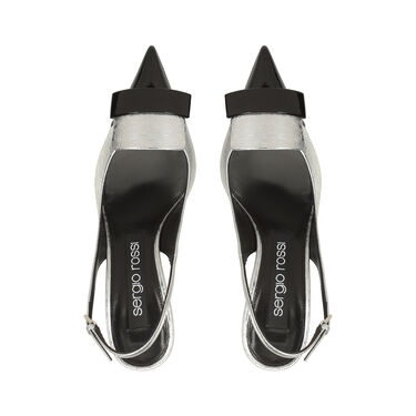 sr1 - Slingbacks Nero/Argento, 3