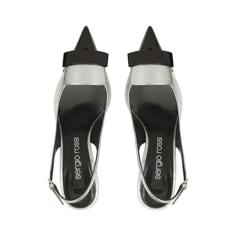 sr1 - Slingbacks Nero/Argento
