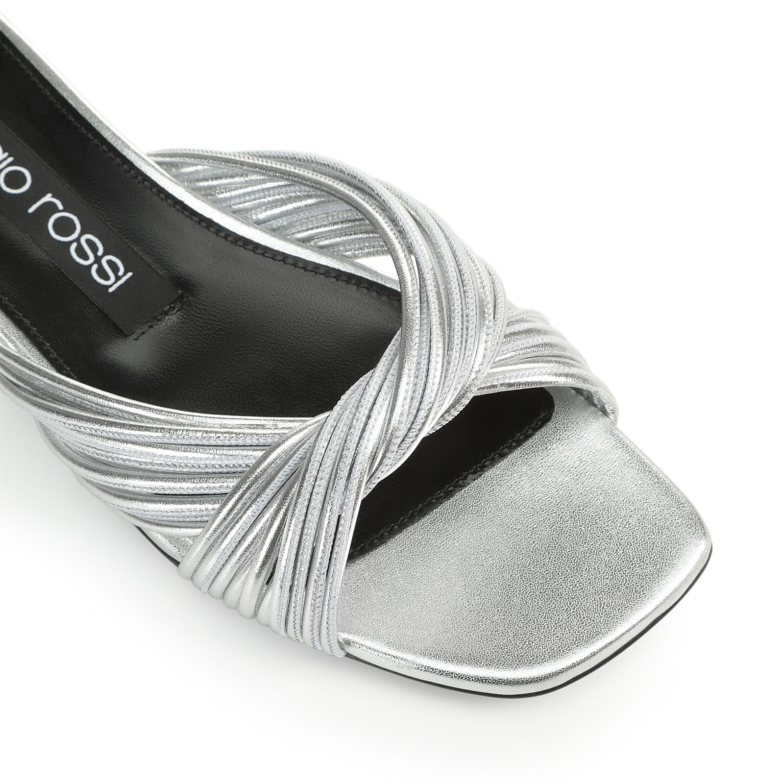 サンダル・ミュール Sergio Rossi SR AKIDA silver 15mm Sandals Grey Low heel: 15mm, sr Akida - Sandals Argento