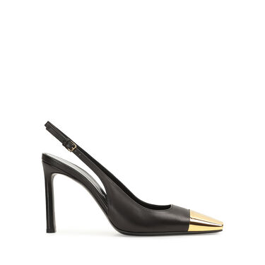 Chaussures à bride arrière Noir Talon haut: 95mm, Evangelie - Slingbacks Black 2