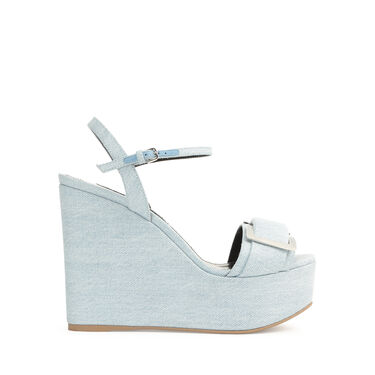 Schuhe mit Keilabsatz light blue Mittlere Absätze: 75mm, sr Prince  - Wedges Light Blue 2