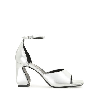 Sandals Grey High heel: 80mm, SI ROSSI - Sandals Argento 2