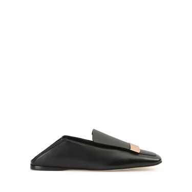 Mocassins Noir Talon plat: 5mm, sr1 - Slippers Black 1