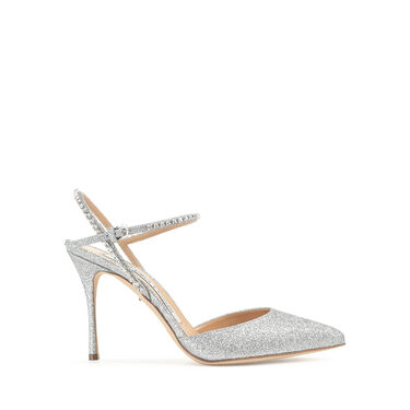 Slingbacks Grey High heel: 90mm, Godiva Bridal - Slingbacks Argento 2