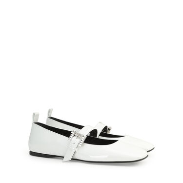 Ballerinas Weiss ohne Ferse: 5mm, sr Twenty Buckle - Ballerinas White 2