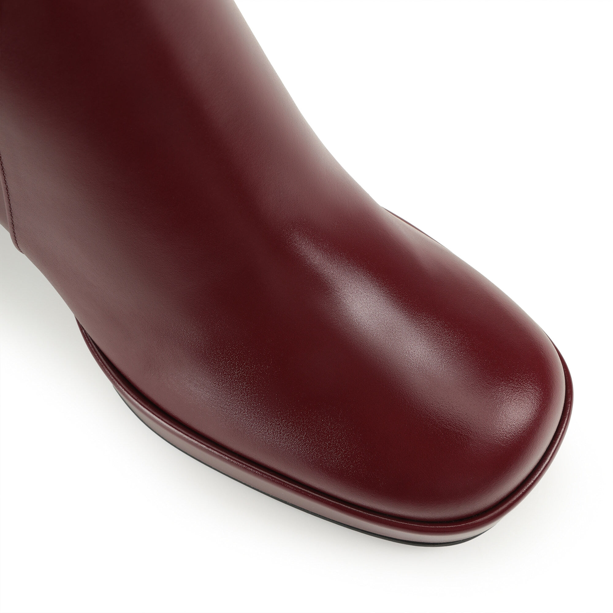 Wine leather booties on sale
