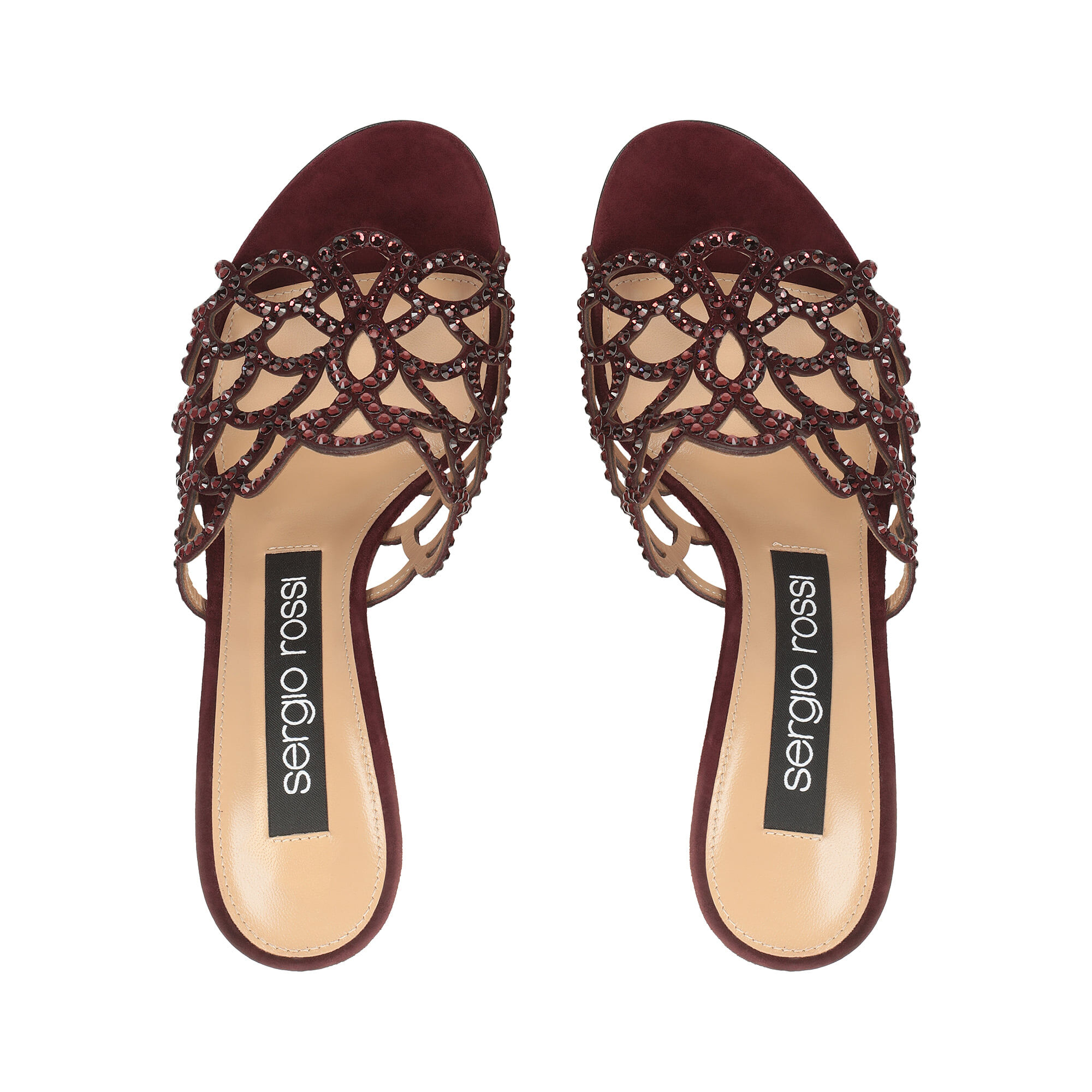 Sandals Red High heel: 90mm, sr Mermaid - Sandals Wine