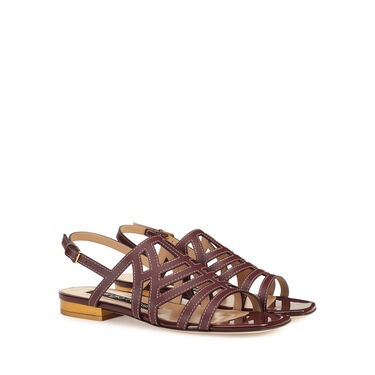 Flat sandals Red Low heel: 15mm, sr Agate - Flat sandals Wine 2