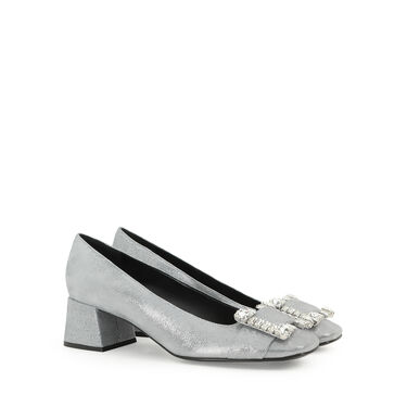 Pumps Grey Low heel: 45mm, sr Prince - Pumps Acciaio 2