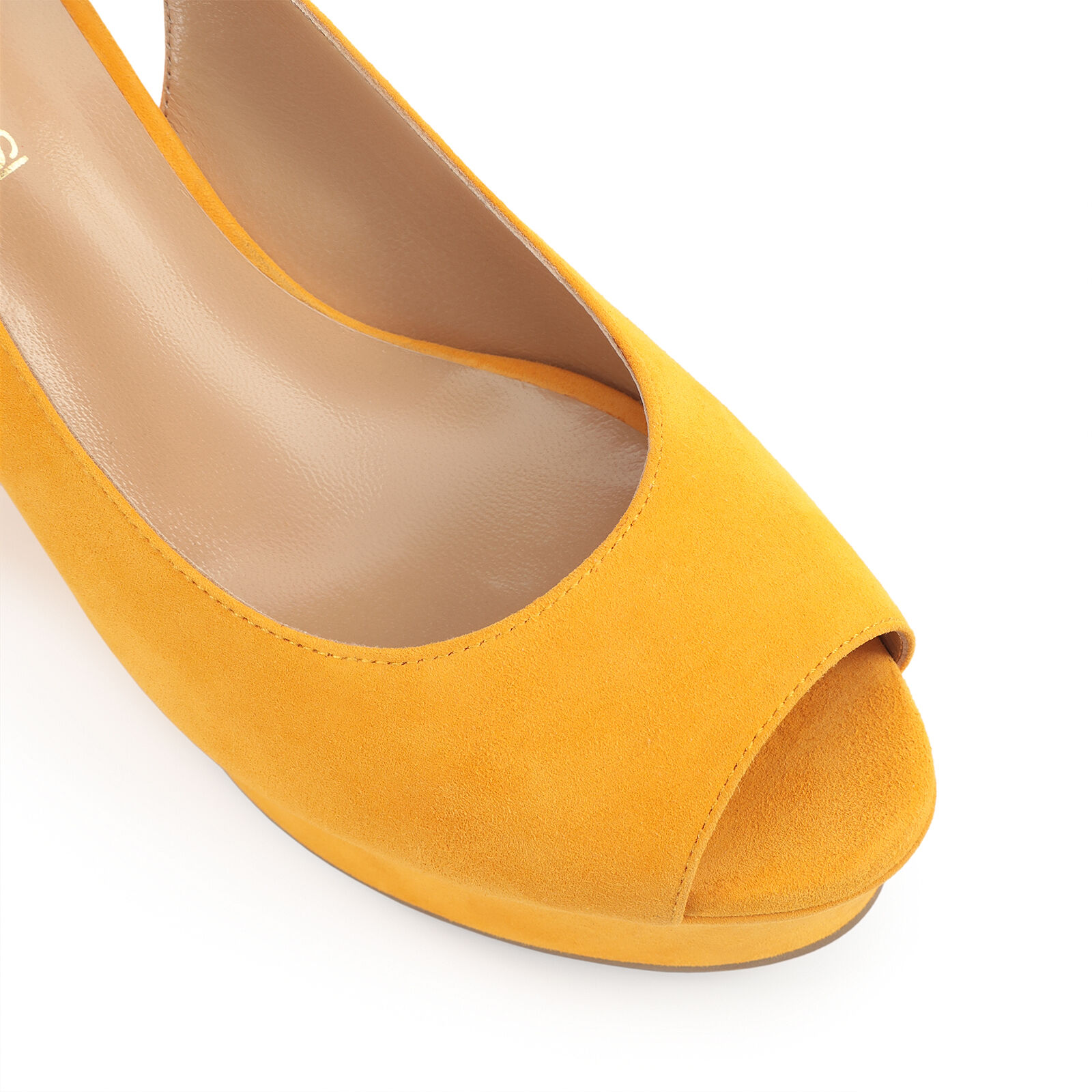 Orange peep toe shoes discount