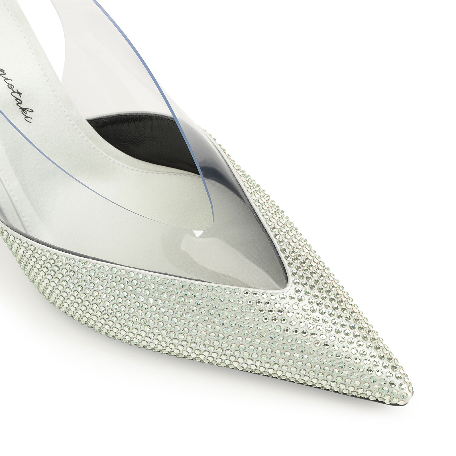 Slingbacks Green High heel: 95mm, Evangelie - Slingbacks