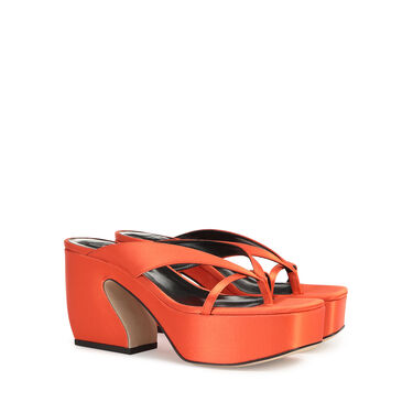 Sandales Rouge Petit talon: 45mm, SI ROSSI  - Sandals Mandarine 2