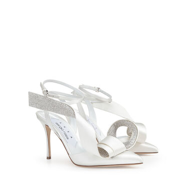 スリングバック ホワイト ハイヒール: 90mm, Area Marquise - Slingbacks White 2