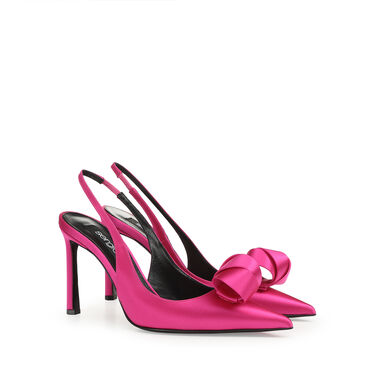 Chaussures à bride arrière Rose Talon haut: 95mm, sr Bigoudi - Slingbacks Magenta 2