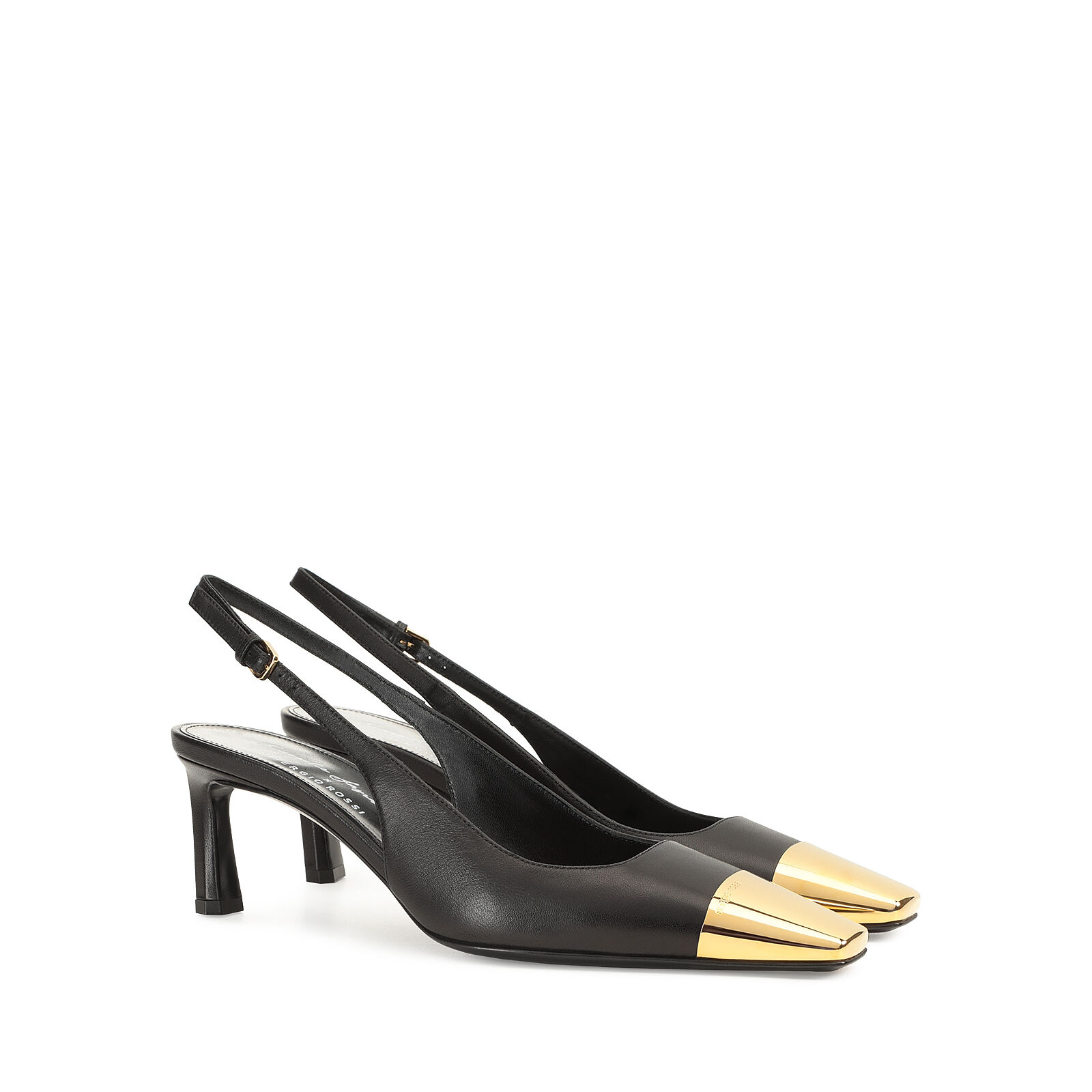 スリングバック ブラック ミッドヒール: 60mm, Evangelie - Slingbacks Black | Sergio Rossi
