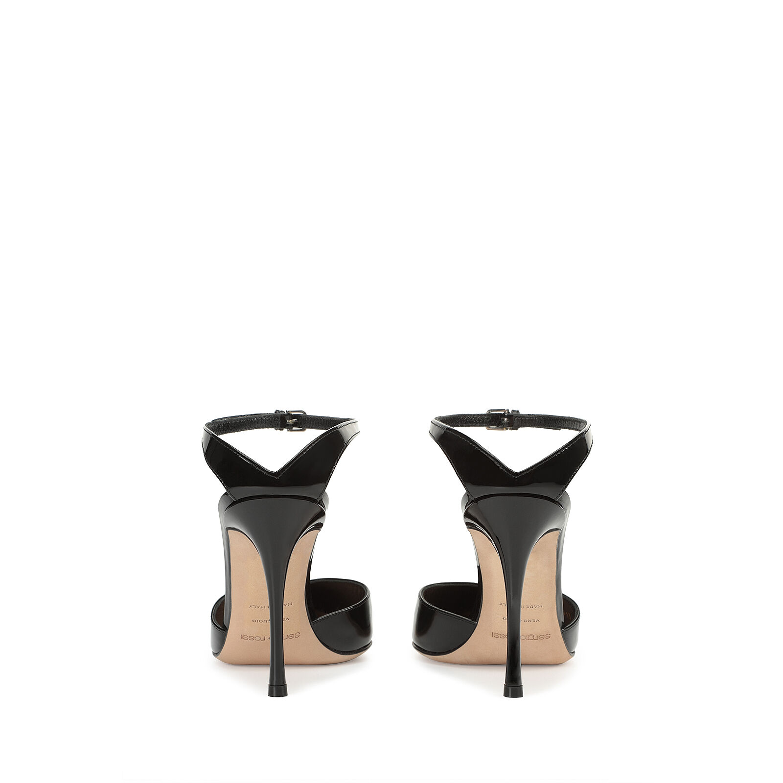 【Sergio Rossi】Godiva サンダル ブラックサテン 90㎜ ブラック サンダル ブラック ヒールの高さ: 90mm, Godiva - Sandals Black