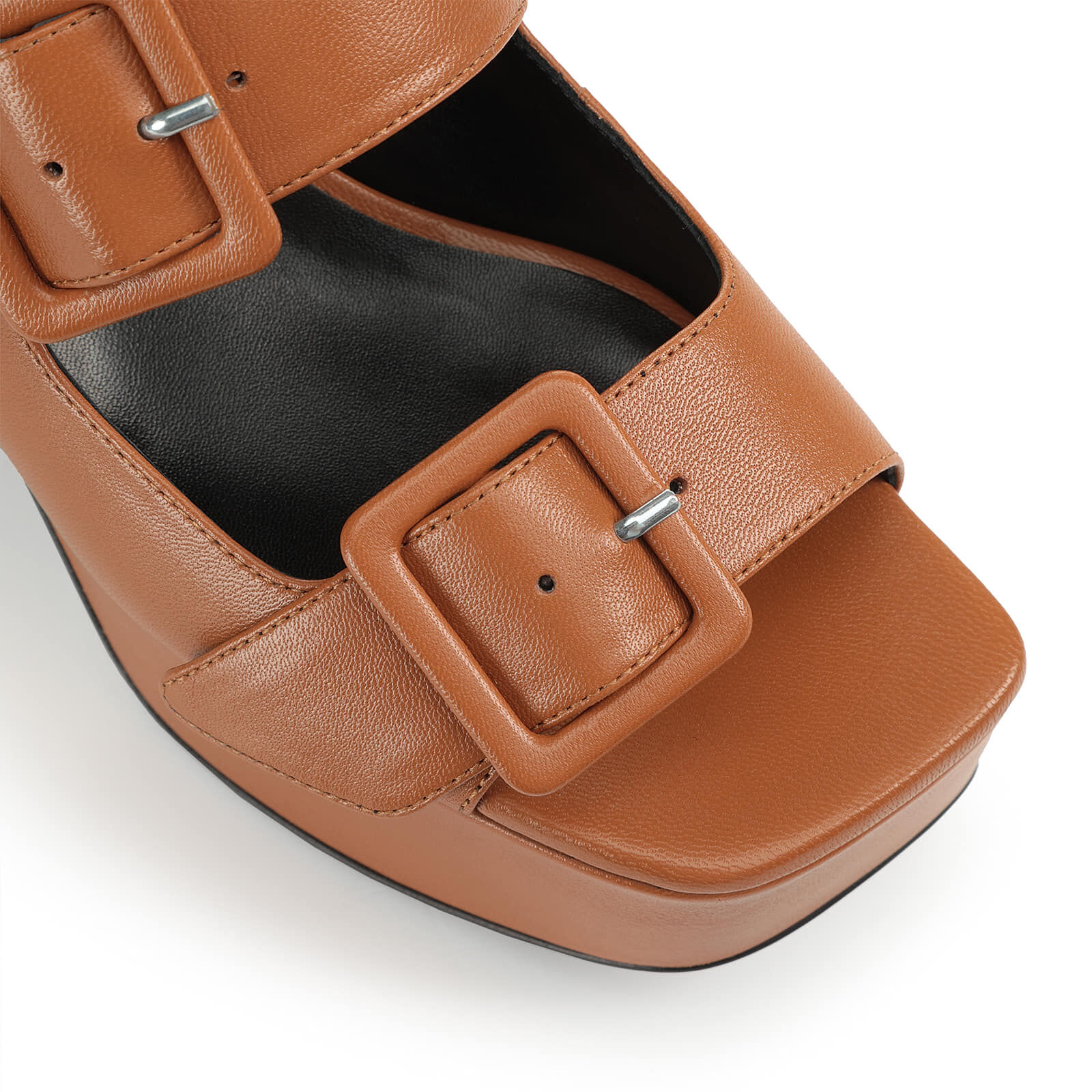Sandals Brown Low heel: 45mm, SI ROSSI - Sandals Cuoio
