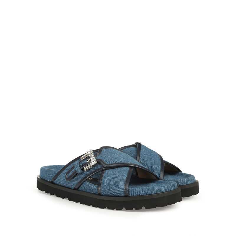sr Twenty Buckle - Flat sandals Indigo