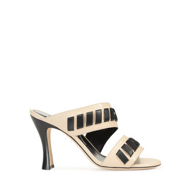 Sandals White Heel height: 90mm, sr Tiedup  - Sandals Chalk/Black 2