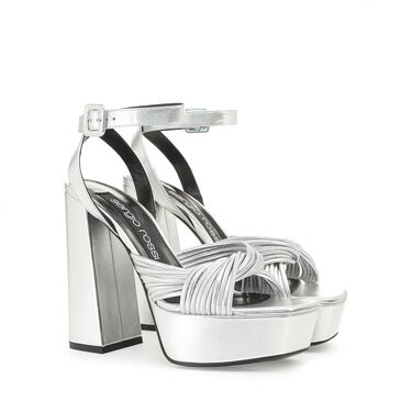 Sandals Grey High heel: 90mm, sr Akida - Sandals Argento 2