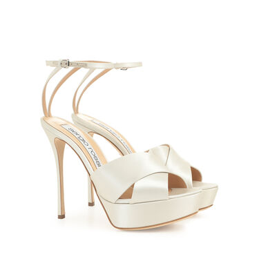 Sandals White High heel: 90mm, Alma Bridal - Sandals Champagne 2