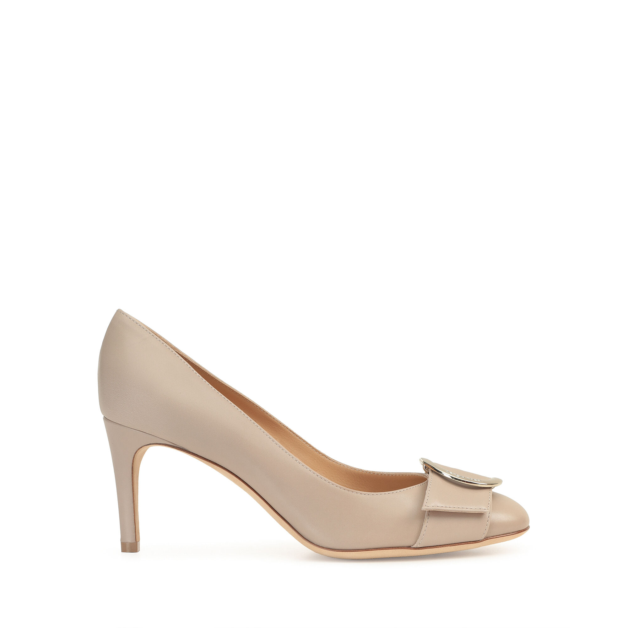 Escarpins Gris Talon moyen 75mm Madame Ring Pumps Desert Sergio Rossi