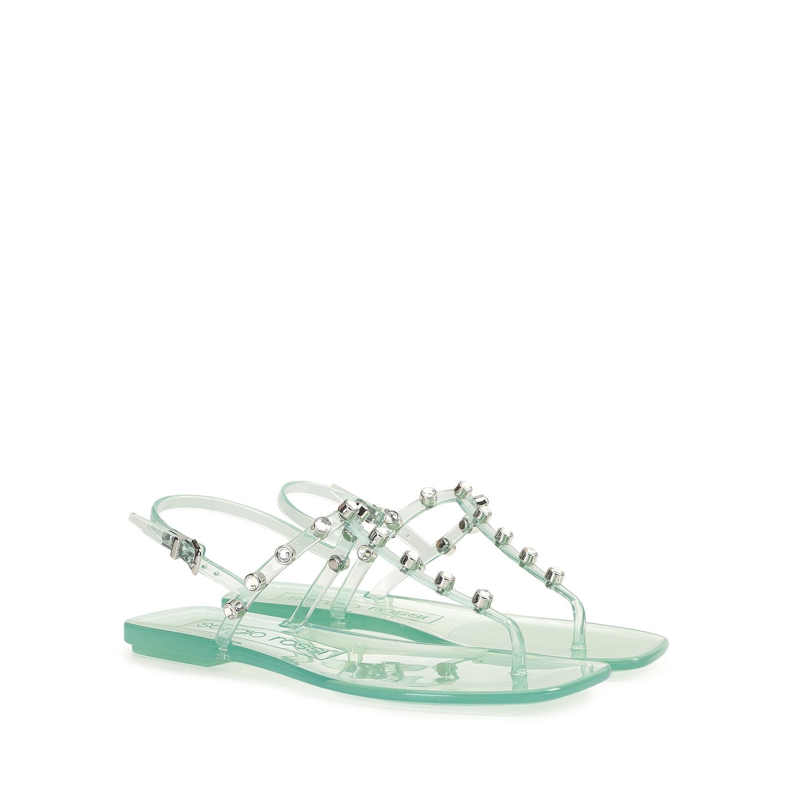 Sandals Green Low heel 15mm sr Jelly Sergio Rossi