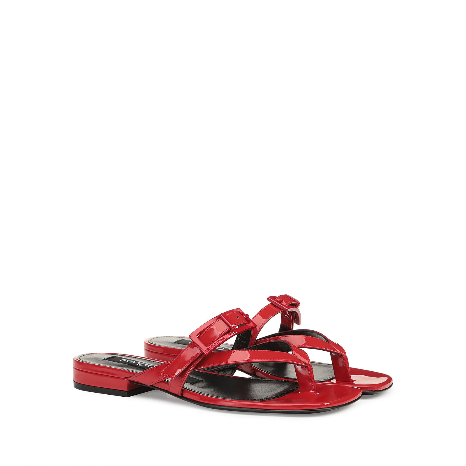 Sandals Red Low heel: 15mm, sr Nora - Sandals Carminio