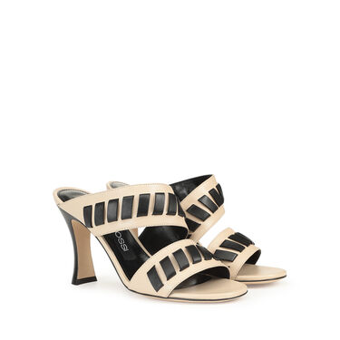 Sandals White Heel height: 90mm, sr Tiedup  - Sandals Chalk/Black 2