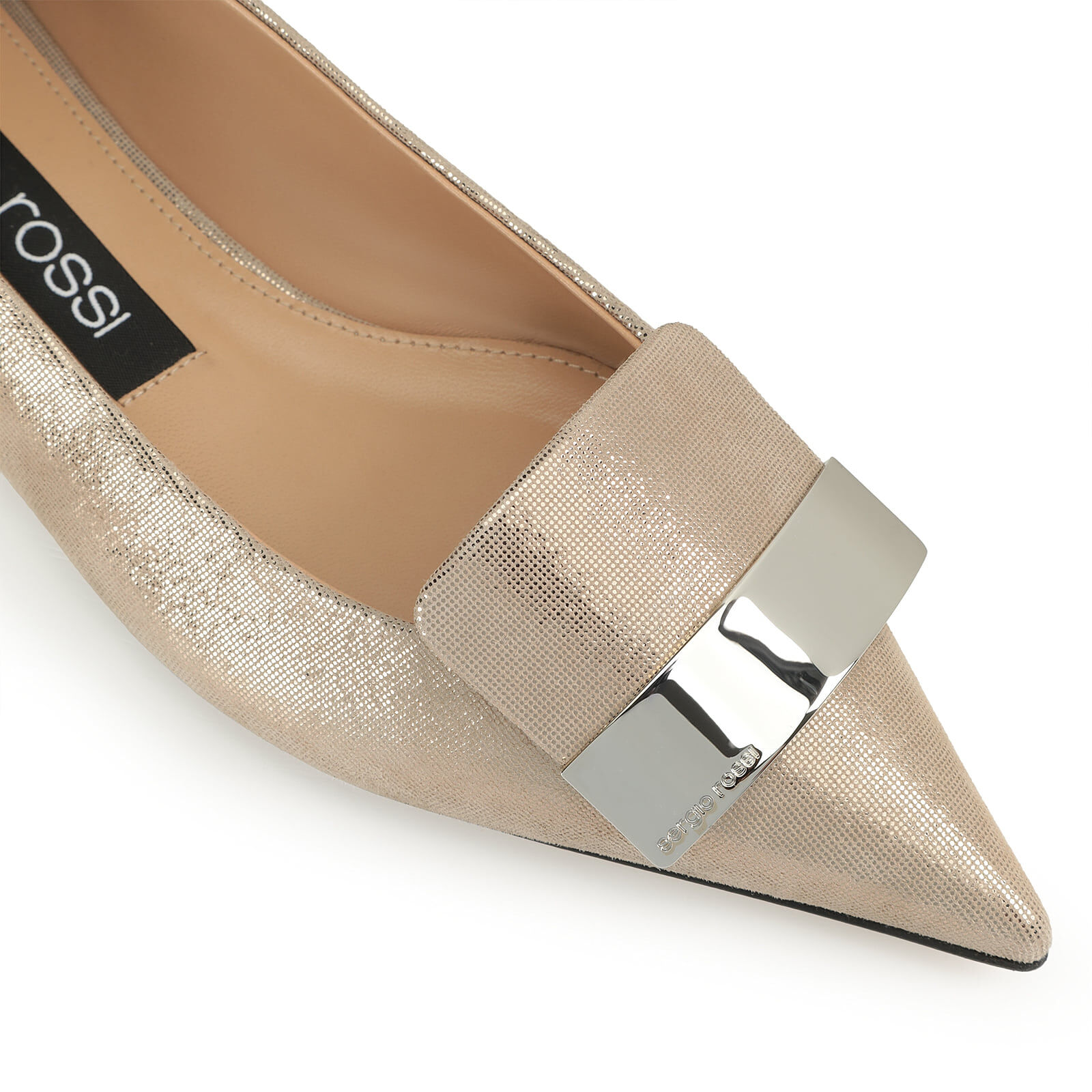 Ballerinas Beige Flat 10mm sr1 Ballerinas Platino Sergio Rossi