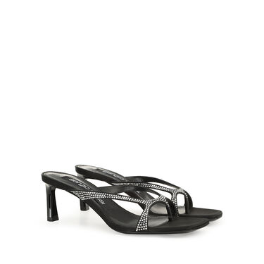 Sandals Black Mid heel: 60mm, sr Aracne  - Sandals Black/Crystal 2