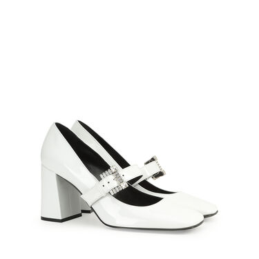 パンプス ホワイト ハイヒール: 80mm, sr Twenty Buckle - Pumps White 2