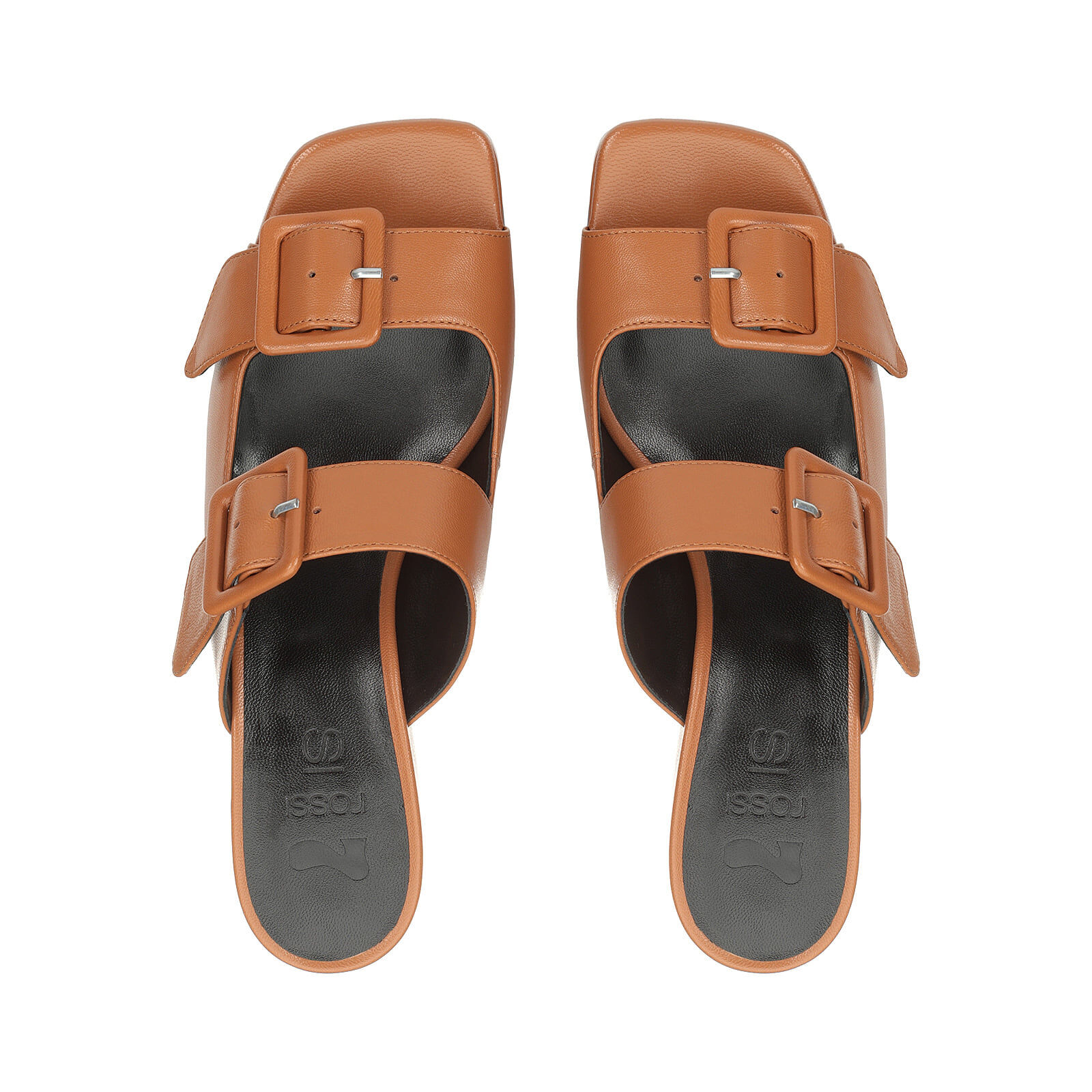 Sandals Brown Low heel: 45mm, SI ROSSI - Sandals Cuoio