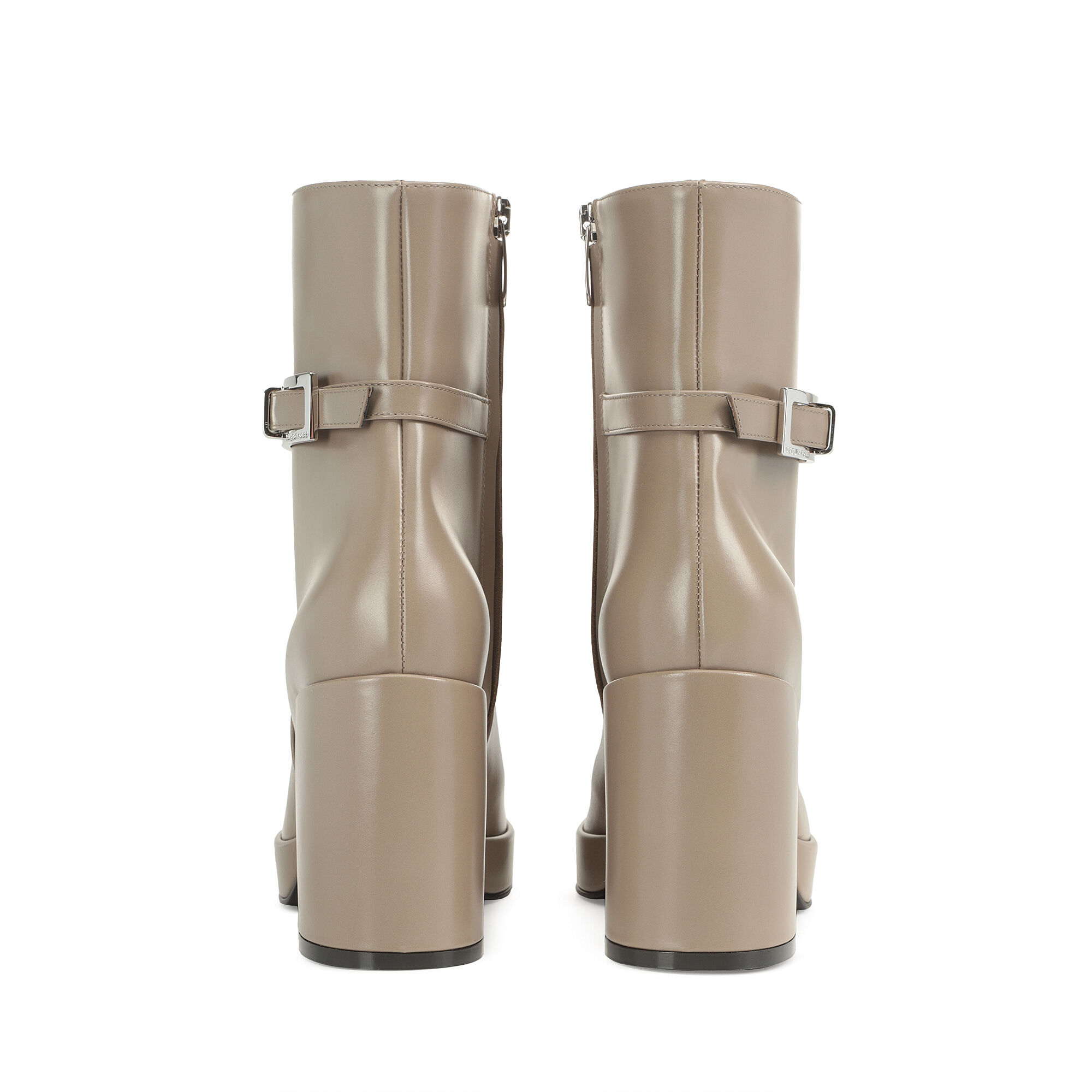 ブーティ グレー ミッドヒール: 75mm, sr Nora - Booties Taupe