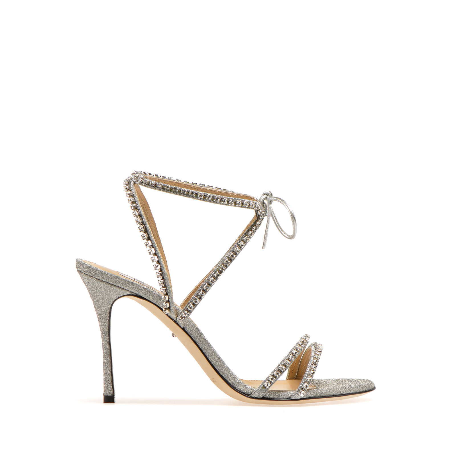 Sandals Grey Heel height 90mm Godiva Bridal Sandals Argento Sergio Rossi