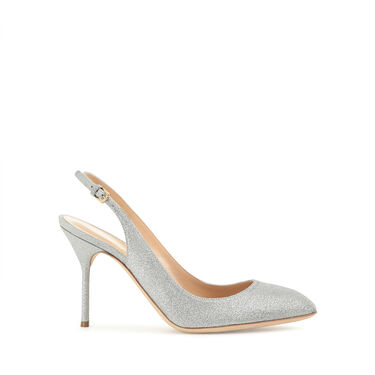 Chaussures à bride arrière Gris Petit talon: 90mm, Chichi - Slingbacks Argento 2