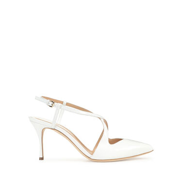 スリングバック ホワイト ミッドヒール: 75mm, Bon ton - Slingbacks White 2