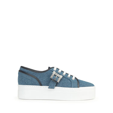 Sneakers Blue Flat: 5mm, sr Twenty Buckle - Sneakers Indigo 2