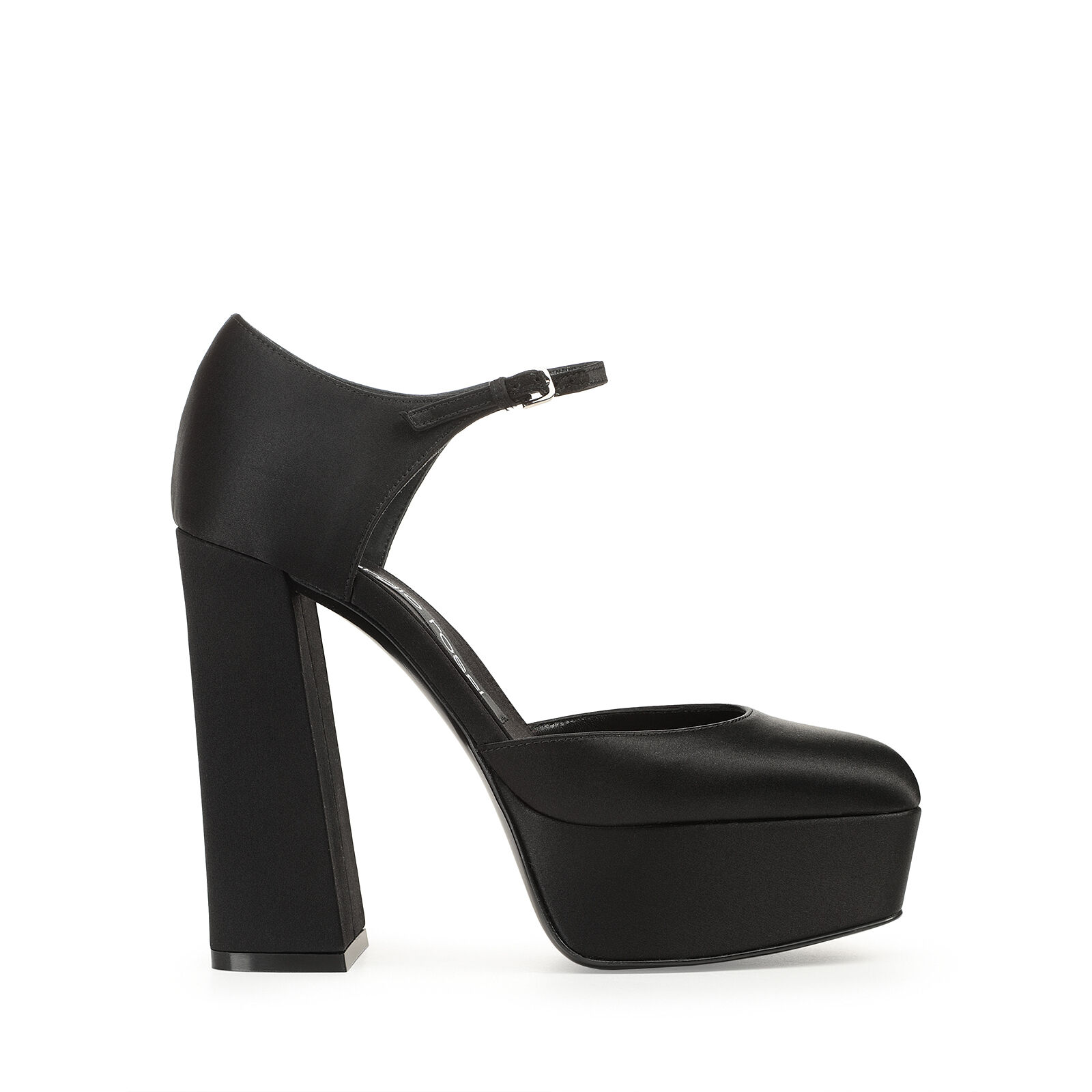 Black high heel platform pumps top