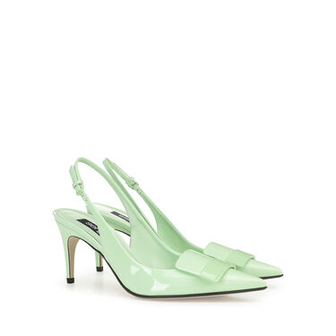 Chaussures à bride arrière Vert Talon moyen: 75mm, sr1  - Slingbacks Apple 2