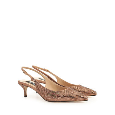 Chaussures à bride arrière Marron Talon moyen: 50mm, Godiva - Slingbacks Pecan 2