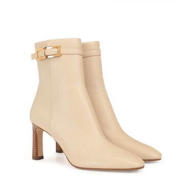 Booties Beige High heel: 80mm, sr Nora - Booties Chalk 2