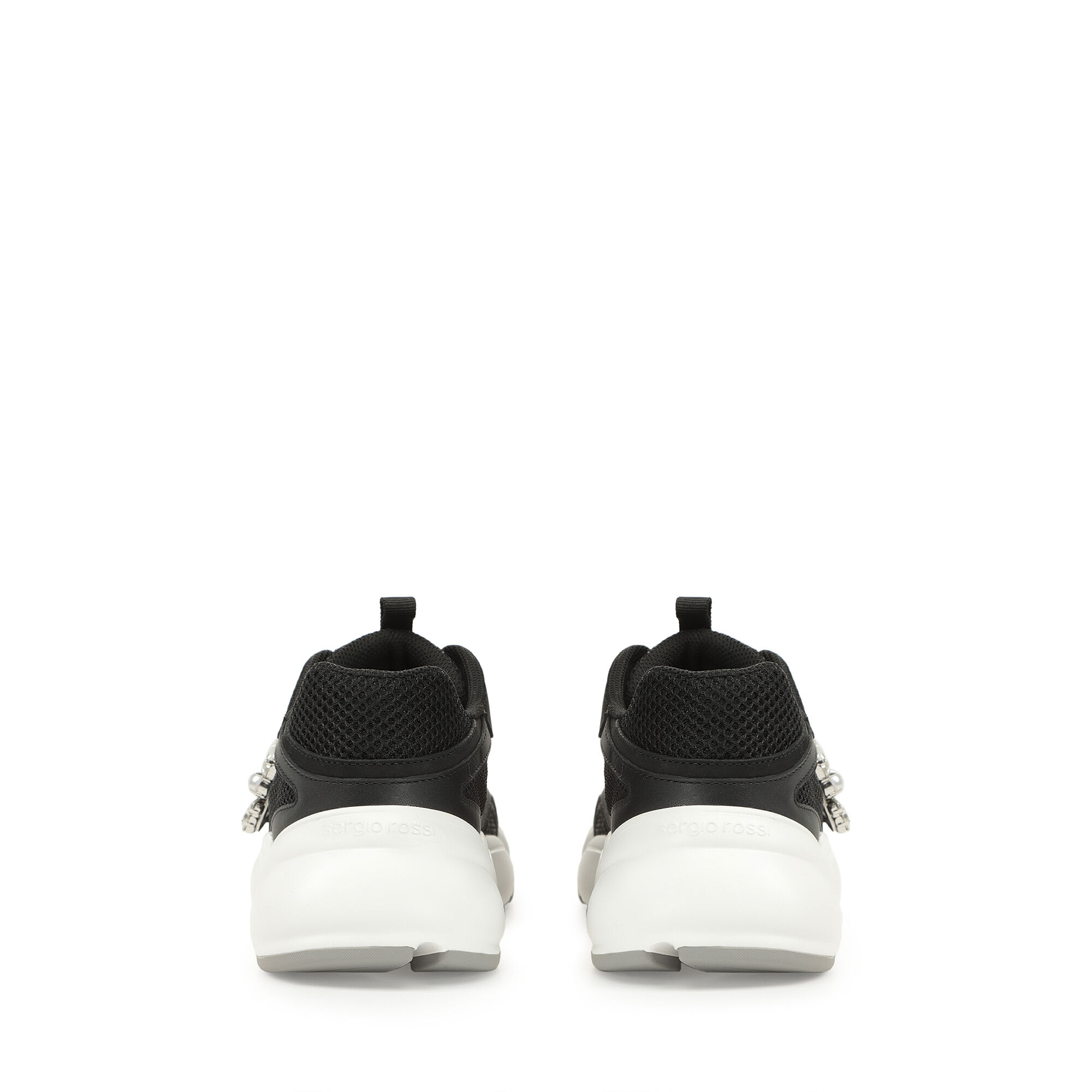 Sneakers Black Flat 10mm sr 0024 Precious Sneakers Black Sergio Rossi