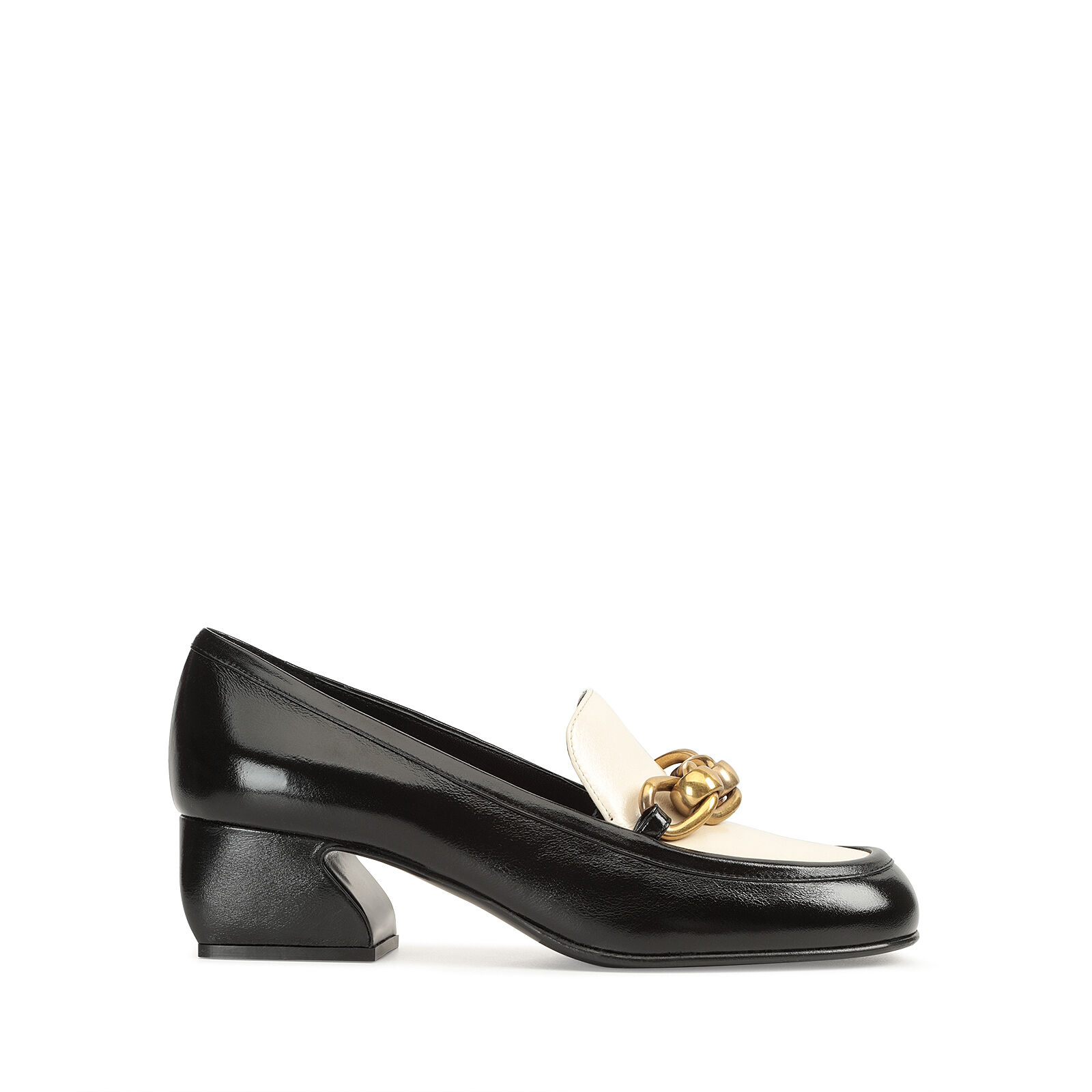 Pumps Black Low heel: 45mm, SI ROSSI - Pumps Black/Chalk | Sergio Rossi
