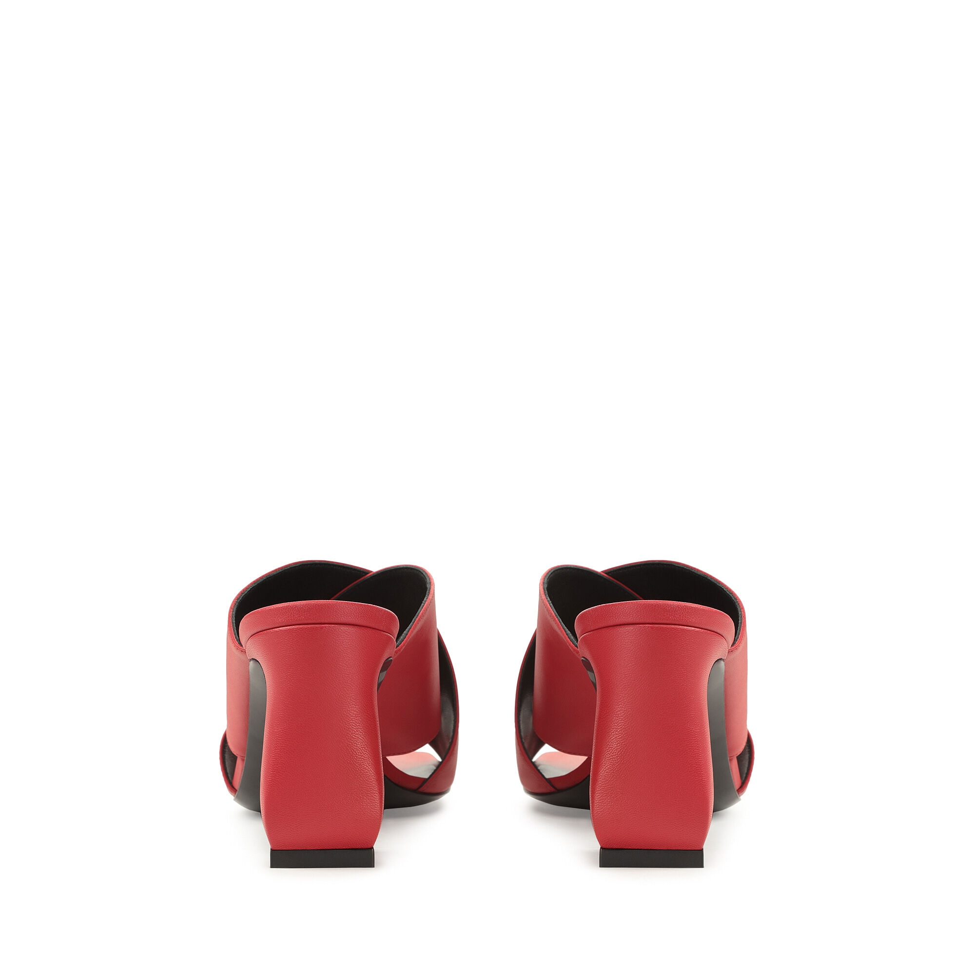 直営店☆SergioRossi☆SALE! SI ROSSI クロスストラップサンダル Sandals Red High heel: 80mm, SI ROSSI - Sandals Carminio