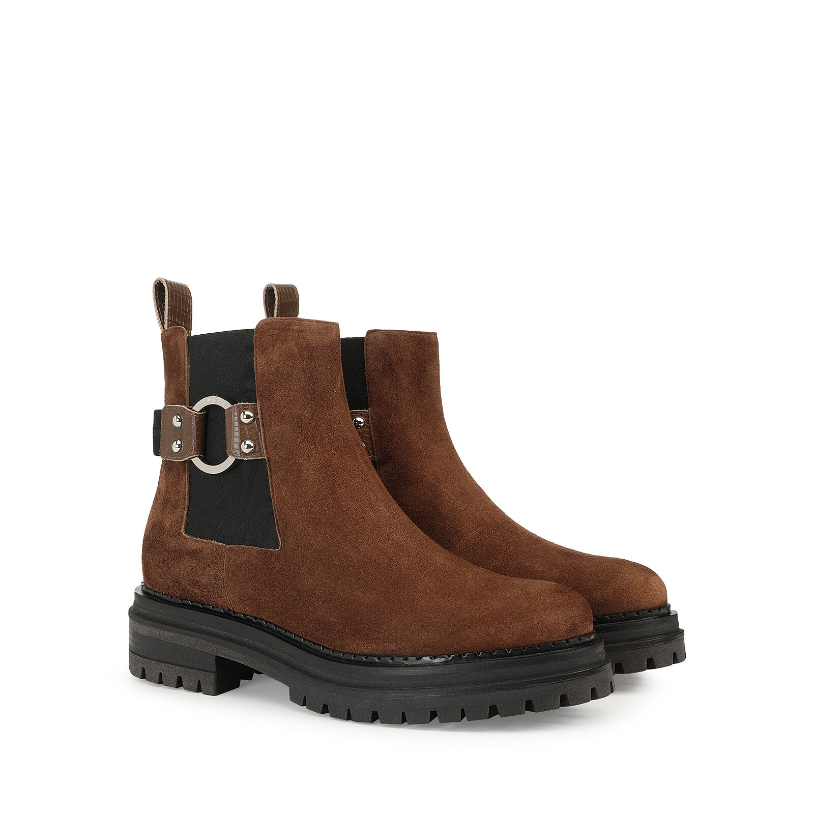 直営店‐Sergio Rossi‐ Motor biker 15mm ブーティー ブーティ ブラック ローヒール: 15mm, sr Joan - Booties Black