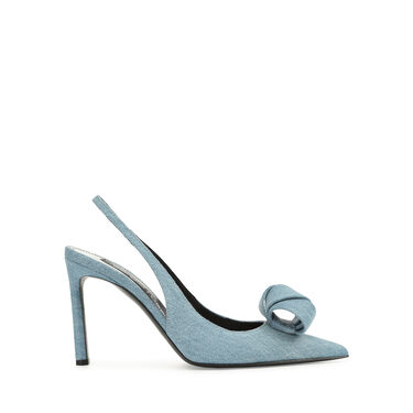 Chaussures à bride arrière Bleu Talon haut: 95mm, sr Bigoudi - Slingbacks Blue 1