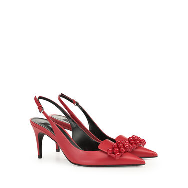 Slingbacks Rosso Tacco medio: 75mm, sr1 - Slingbacks Carminio 2